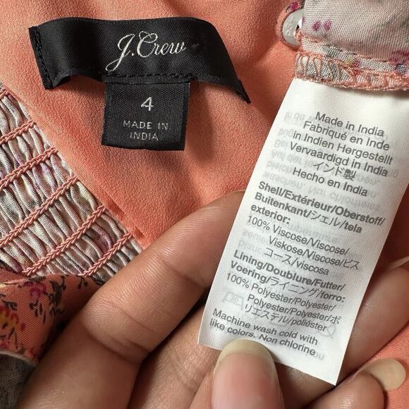 J Crew Peasant Cottagecore Ditsy Floral Maxi Long Dress Pink Sweetheart Coquette - Picture 12 of 17